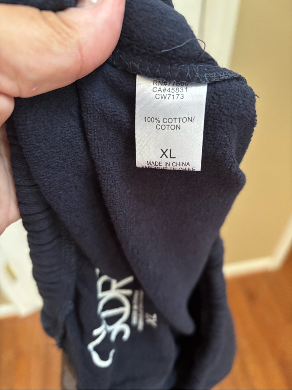 Chaser Women’s Navy Jogger Pants with Creamy/White Heart & Stripe, Size XL, NWT - Picture 5 of 5